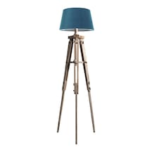 Piega Tripod Lambader Abajur Köşe Lambası Aydınlatma Ahşap Fosil Eskitme Ağaç Country Masif Doğal Diğer