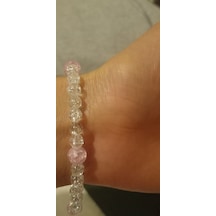 Necef Doğal Taş Bileklik 01 Pembe Beyaz