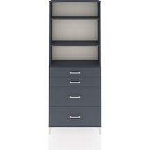 Arges Dolap 3 Raflı 4 Çekmeceli 88x30x221 Antrasit-antrasit Antrasit