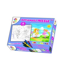 Lcbyp001 Boyamalı Puzzle Kız Ön Arka 6 Lı Kalem Dahil