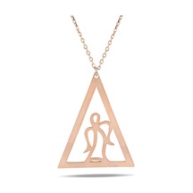Kuyumcudukkani Zincirli "üçgen İçinde Melek"figürlü Kolye-37133-r Rose Gold