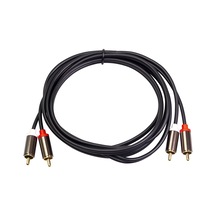 3660b 2 X Rca - 2 X Rca Altın Kaplama Ses Kablosu, Kablo Uzunluğu: 1m Siyah