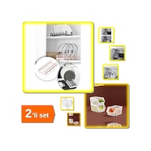 Tencere Kapağı Organizeri 6 Bölmeli Kapak Rafı + Katlı Düzenleyici - Kat Kat Düzenleyici - 2li Set Belirtilmemiş