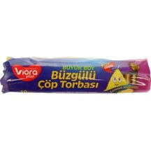 Viora Büyük Boy Limon Kokulu Büzgülü Çöp Torbası 10 Adet Sarı 65 x 70 CM
