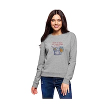 I Drınk To Forget Baskılı Gri Kadın Sweatshirt
