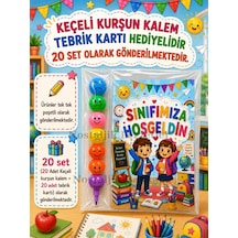 20 Adet Okula Yeni Başlayan Öğrencilere Sınıfımıza Hoşgeldin Yazılı Hediye Seti 1. Sınıf- Sene Başı Hatırası Keçeli Kalem Tebrik Kartı Hediyeli