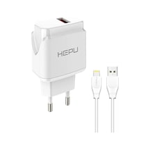 HEPU HP617L 2.1A Seyahat Şarj Aleti USB-Lightning Kablo Set