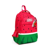 Coral High Kids Kırmızı Yeşil Karpuz Desenli Üç Bölmeli Okul Sırt Çantası 14428 Yeşil - Kırmızı
