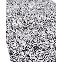 Siyah Gri Desenli Dolgun Esnek Jakarlı Örme Kumaş Hırkalık & Kazaklık 160x110cm-12646 Siyah,gri