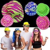 Nessiworld Farklı Desenlerde Plastik Neon Uv Işık Parti Şapkası 1 Adet Diğer