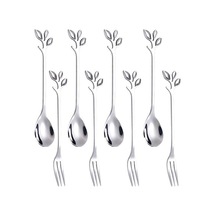 Metabagua 16 Adet Tatlı Kaşığı Ve Çatal Seti Kek Çatalı Kahve Kaşığı Meyve Çatalı Paslanmaz Çelik-gümüş Wsutrg Gümüş