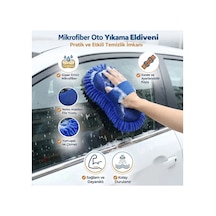 Mucit Home Kalın Süngerli Araç Temizleme Bezi, Araba Yıkama Eldiveni Mikrofiber Oto Yıkama Eldiveni