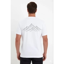 Erkek T-shirt Nihilist Penguen Baskılı Bisiklet Yaka Kısa Kol Yazlık Tişört - Beyaz