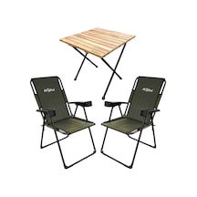 Kampçılık Argeus Rest 2'li Bardaklı Katlanabilir Sandalye Ve Masa Seti - Haki