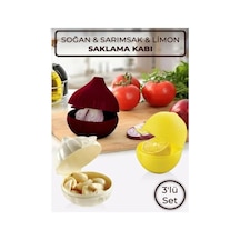 Lüks Kaliteli 3'lü Soğan Sarımsak Limon Saklama Kabı Seti Koku Geçirmez Mutfak Düzenleyici Diğer