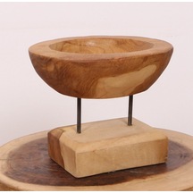 Carvıng - Teak Ağacından Oyma Masa Üstü Dekor 22x18 Cm