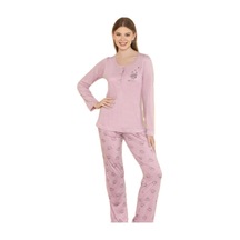 Alperi 790-06 Kadın Yuvarlak Yaka Uzun Kol Pijama Takım 001