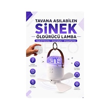 Tavana Asılabilir Sinek Öldürücü Lamba Fanlı Uv Sivrisinek Kovucu Led Işıklı Şarjlı Taşınabilir Sessiz Kamp Lambası
