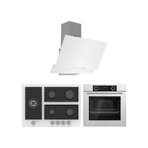 Fryart XE63CB-BL136-D064 Beyaz Cam Ankastre Set