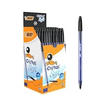 Soft Tükenmez Kalem, Siyah, 50'li Kutu, 1.2 Mm Orta Kalınlıkta Uç, Şeffaf Gövde, Delikli Kapak -