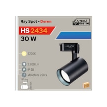 Ray Spot Siyah Kasa Günışığı 3200k, 30w, 2700 Lm, Ip20, 220v Hs2434 Diğer