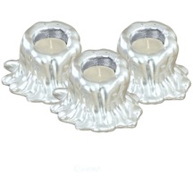 Mumluk Şamdan 3 Adet Tealight Uyumlu Üçlü Küçük Erimiş Mum Model - Gümüş