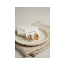 316l Çelik Gold Renk Taşlı Damla Model Küpe Tj-bkp12028 Evimdeyokyok