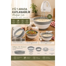Porsima S-00113 Katlanabilir Süzgeç Mikser Karıştırma Kabı Seti