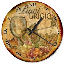 Pinnot Grigio Şarap Kadehi Görseli Duvar Saati