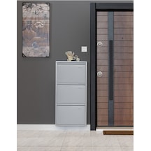 Kaser Metal 3'lü Gri Ayakkabılık