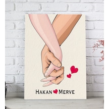 Bk Gift Kişiye Özel Sevgili El Ele Tasarımlı Kanvas Tablo-3 30x50 , Sevgiliye Hediye, Sevgililer Günü Hediyesi Kobitmeyencom33676 Bk Gift