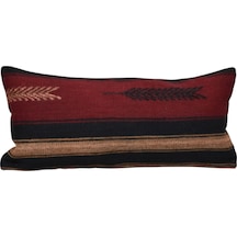 Zehra Abla Halı Yeni El Dokuma Dekoratif Lumbar Kilim Kırlent Yastık Kılıfı 6179