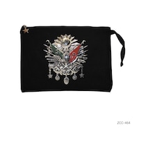 Zepplin Giyim Osmanlı Arma Siyah Clutch Astarlı Cüzdan / El Çantası