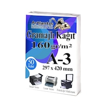 A3 Gramajlı Fotokopi Kağıdı 50 Adet 160 Gr Sertifika Kağıdı Kalın Kağıt Baskı Tüm Yazıcılara Uyumlu 29.7x42cm Ofis Büro
