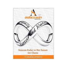 Sonsuzluk İşareti Gri Charm Asafaccessory Gümüş