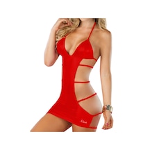 Dbellalingerie Liona Parlak Büyük Beden Fantazi Gecelik Siyah