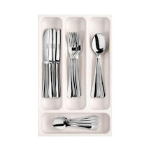 Tescoma Flexispace 899410 Mutfak Gereçleri İçin Çekmece Düzenleyici, Plastik, Beyaz, 37 X 22,2 X 4,5 Cm Çok Renkli