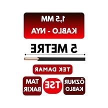 5 Metre Uzunluğunda 1,5 Mm Enerji Kablosu, Siyah Renk