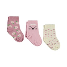 Civil Baby Kız Bebek 3'lü Çorap Set 6 Standart
