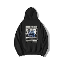 Brz Collection Unisex Oversize Enigmatic Serenade Hoodie-siyah Siyah
