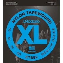 D'addario Etb92 Xl Nylon Tapewound Serisi Bas Gitar Tel Seti Medium Tension - 50-105 - Naylon