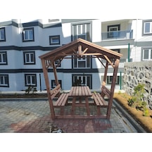 Çardak Pergola Çatılı Bank P23 Maun