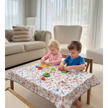 Yorni Su Geçirmez Yer/masa Örtüsü, Aktivite, Yemek Ve Oyun İçin, Doğa Dostu Ve Çevreci, Sertifikalı,%100 Polyester, Family Desenli, 150x180cm Acı Kahverengi