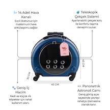 Vg Premium Kedi Taşıma Valizi Panoramik Açılır Kapaklı