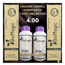 Biomagic 4.00 Orta Kahve Organik İçerikli Amonyaksız Kalıcı Saç Bopyası 2 Boya+ Oksaidan