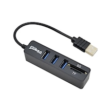 Usb 2.0 3 Port Çoklayıcı Hub Kart Okuyucu 2 İn 1 Combo Sd Tf