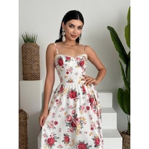 Venota Midi Elbise Beyaz Venota Midi Elbise Beyaz