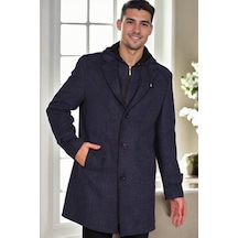 Plt9401 Dewberry Erkek Palto-desenli Lacivert Desenli Lacivert
