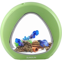 Sunsun Akvaryum 6 Lt Yeşil Herşeyi Içinde Hazır Led Işıklı Akvaryum