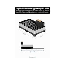 Inox Master Kd200 Kompakt Genişletilebilir Bulaşıklık 304 Paslanmaz Çelik Su Tahliyeli Tezgah Üstü Kurutmalık -
